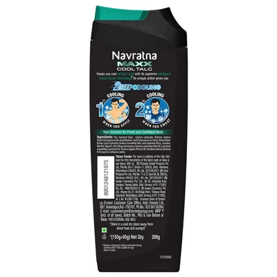 Navratna Maxx Cool Talc Powder, 200 gm, Pack of 1