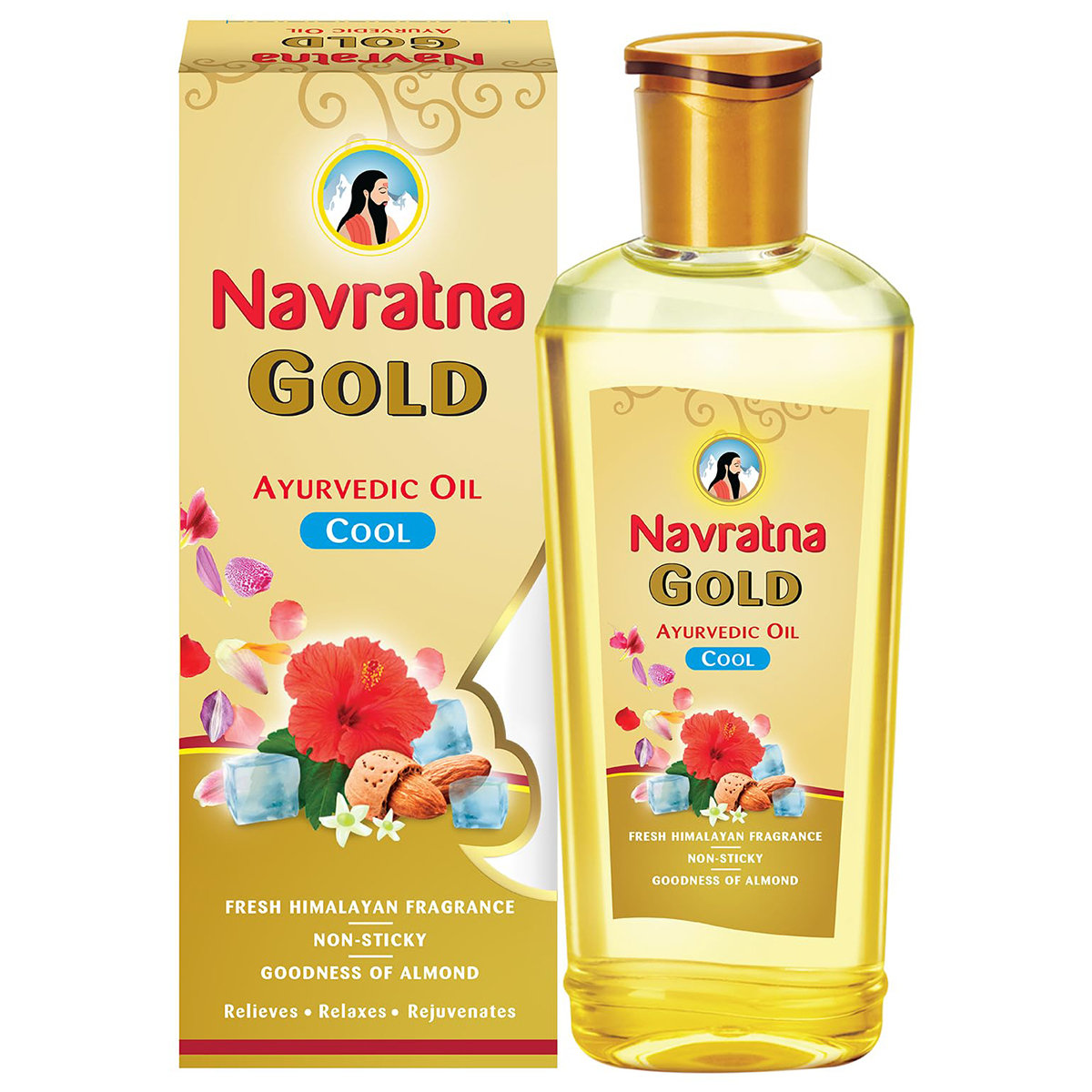 Navratna Gold Almond Cool Ayurvedic Oil, 200ml, Pack of 1 Navratna Gold Almond Cool Ayurvedic Oil, 200ml, Pack of 1
