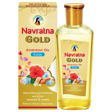 Navratna Gold Almond Cool Ayurvedic Oil, 200ml