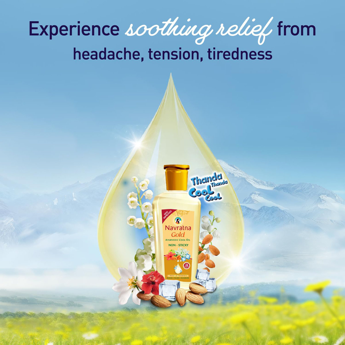 Navratna Gold Almond Cool Ayurvedic Oil, 90 ml, Pack of 1 Navratna Gold Almond Cool Ayurvedic Oil, 90 ml, Pack of 1