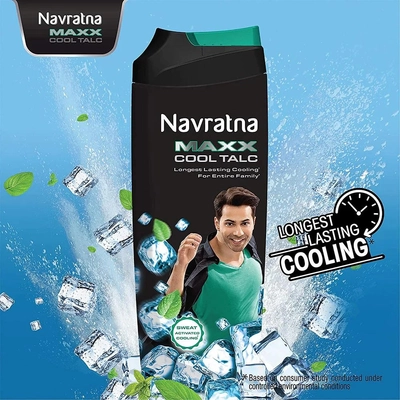 Navratna Maxx Cool Talc 100 gm + Navratna Gold Ayurvedic Oil Free 50 ml, Pack of 1