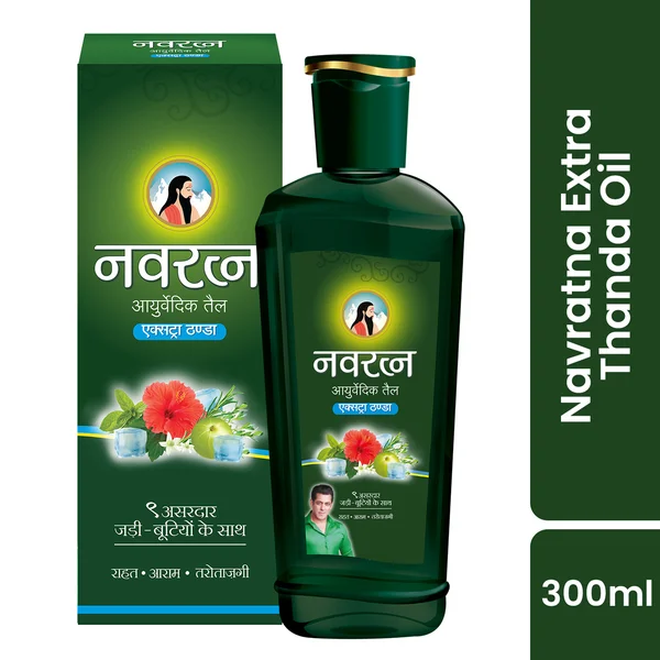 Navratna Ayurvedic Extra Thanda Oil, 300 ml, Pack of 1