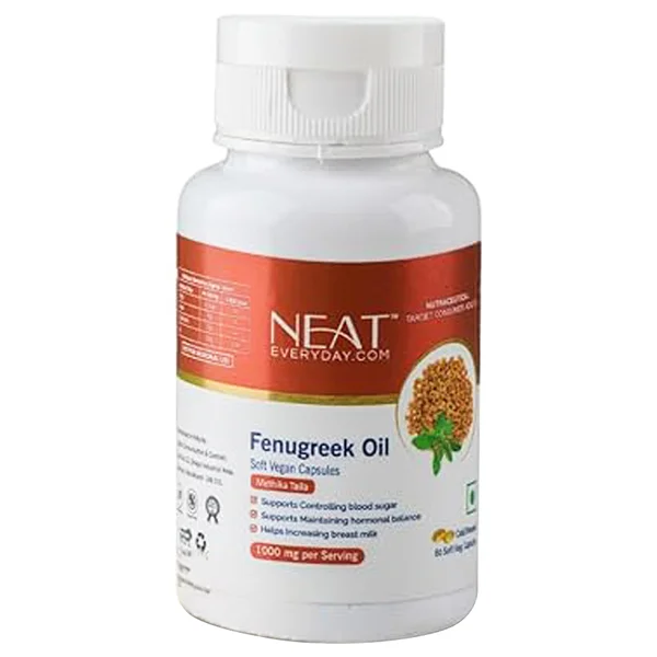 Neat Fenugreek Oil Soft Vegan Capsules, 60 Count