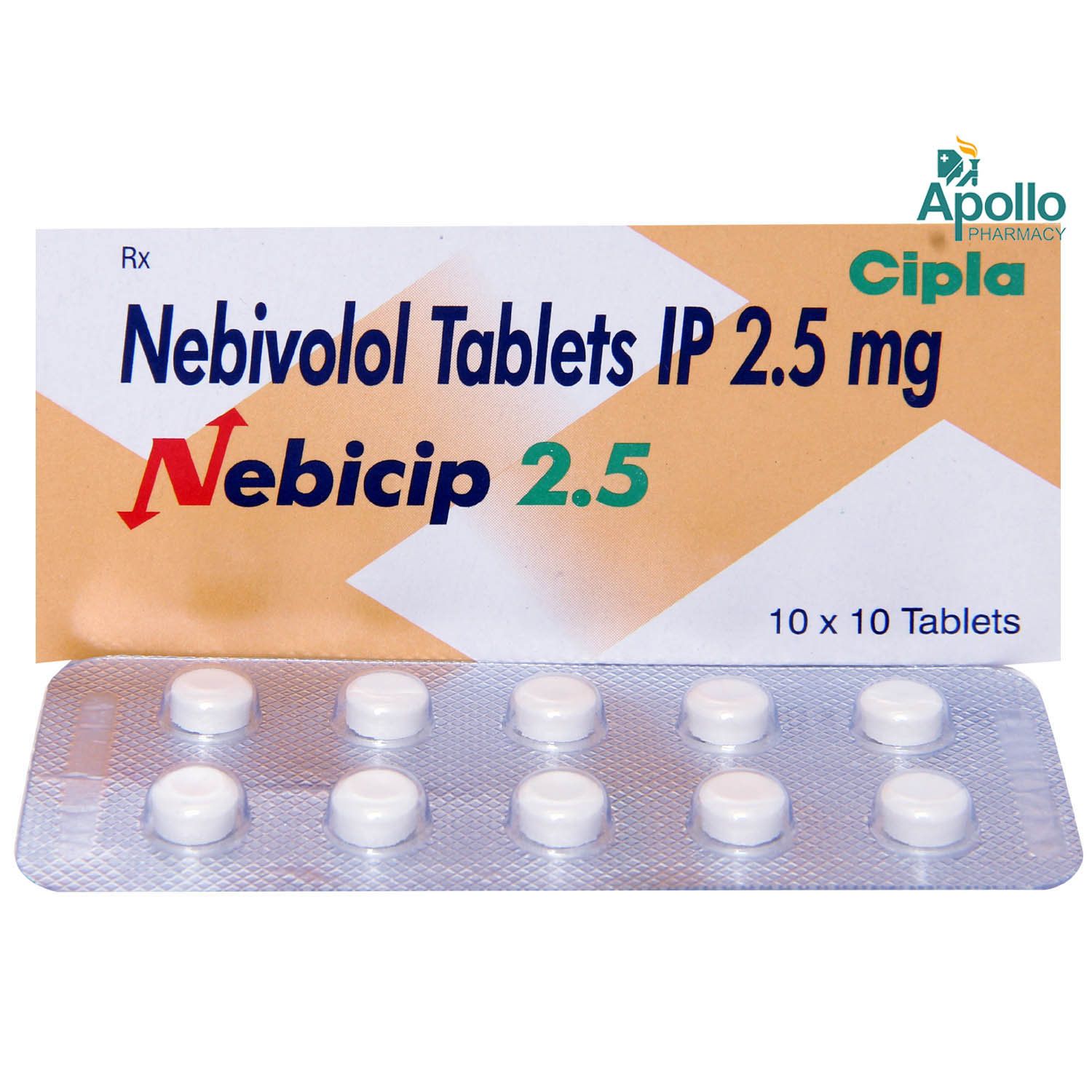 Nebicip 2.5 Tablet 10's, Pack of 10 TABLETS Nebicip 2.5 Tablet 10's, Pack of 10 TABLETS