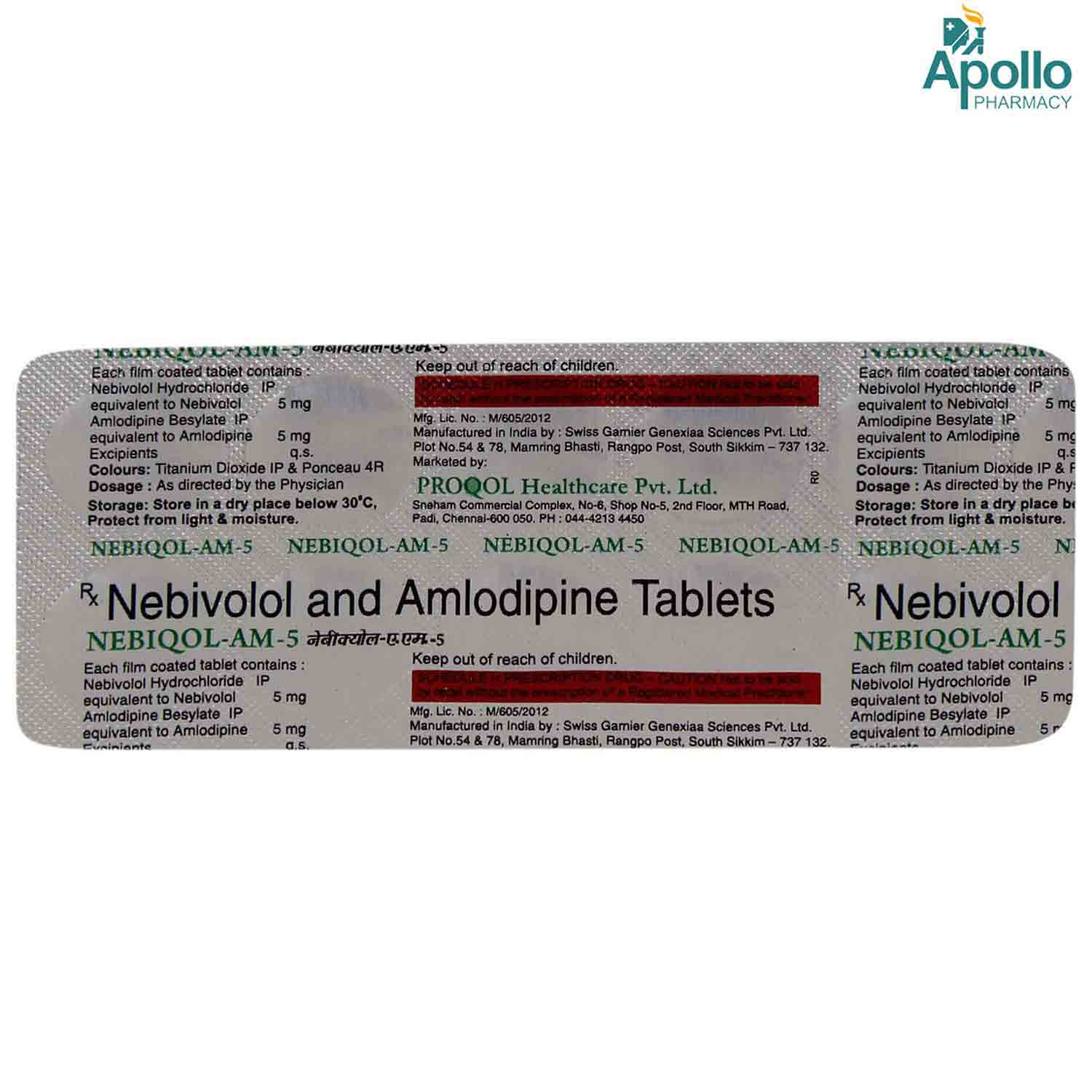 Nebiqol-AM-5 Tablet 10's, Pack of 10 TABLETS Nebiqol-AM-5 Tablet 10's, Pack of 10 TABLETS