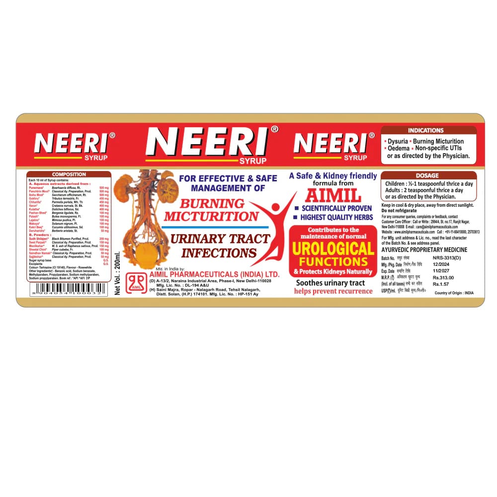 Aimil Neeri Syrup, 200 ml, Pack of 1 Aimil Neeri Syrup, 200 ml, Pack of 1