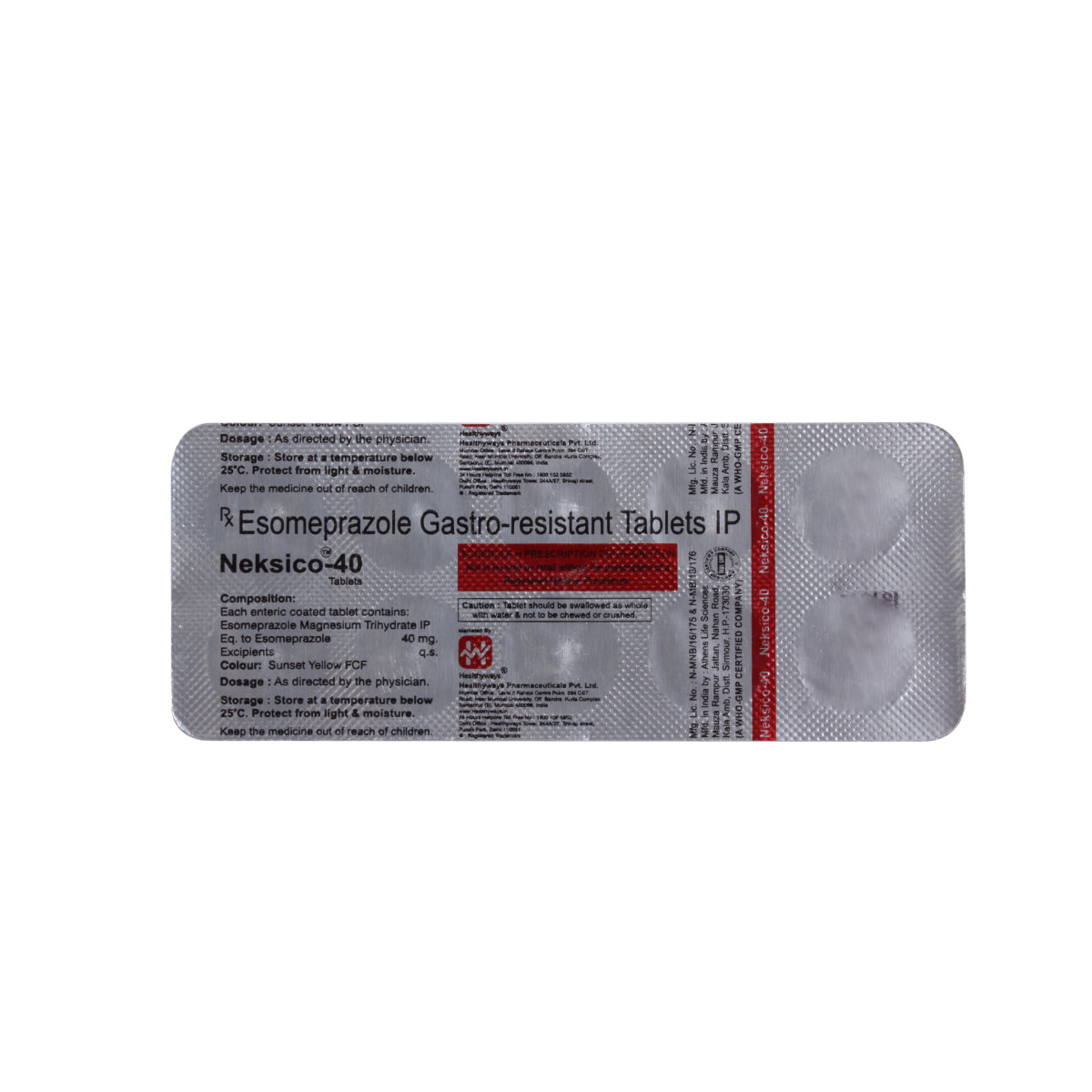 Neksico-40 Tablet 10's, Pack of 10 TABLETS Neksico-40 Tablet 10's, Pack of 10 TABLETS