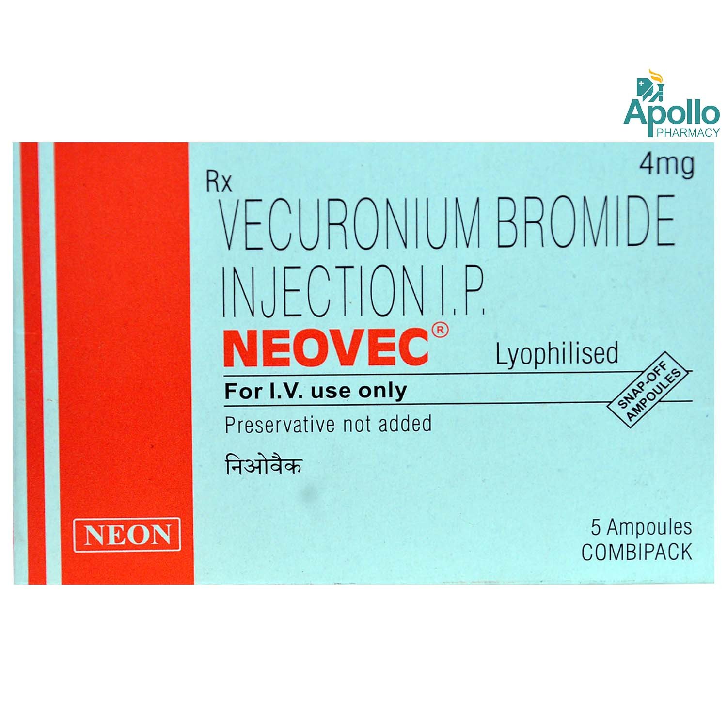 Neovec 4 mg Injection 2 ml, Pack of 1 Injection Neovec 4 mg Injection 2 ml, Pack of 1 Injection