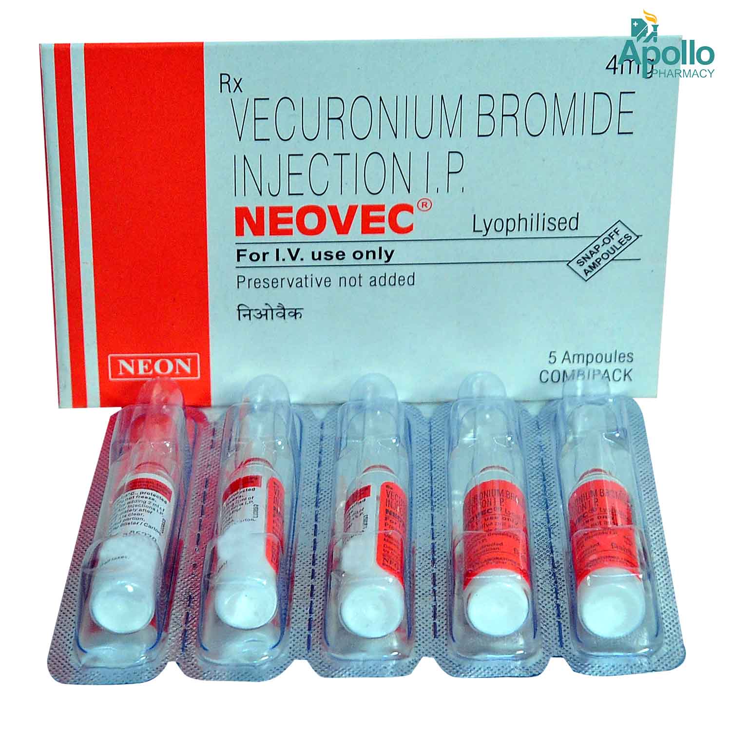 Neovec 4 mg Injection 2 ml, Pack of 1 Injection Neovec 4 mg Injection 2 ml, Pack of 1 Injection