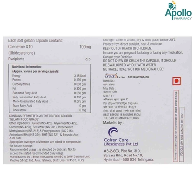 Nephro Q10 Capsule 10's, Pack of 10 CAPSULES