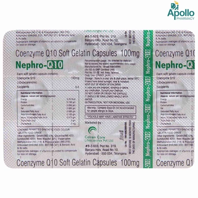 Nephro Q10 Capsule 10's, Pack of 10 CAPSULES