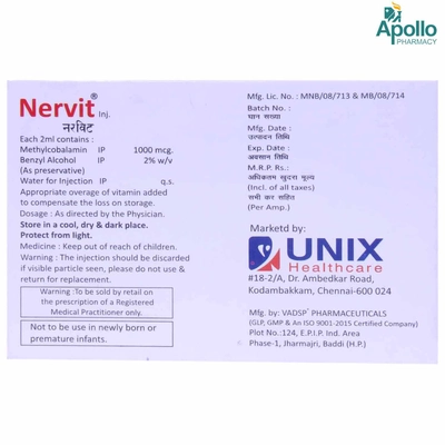 Nervit 2ml Injection, Pack of 1 INJECTION