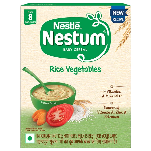 Nestle Nestum Baby Cereal Rice Vegetables (From 8 to 24 Months) Powder, 300 gm Refill Pack