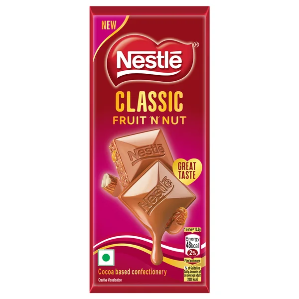 Nestle Classic Fruit N Nut Chocolate, 65 gm
