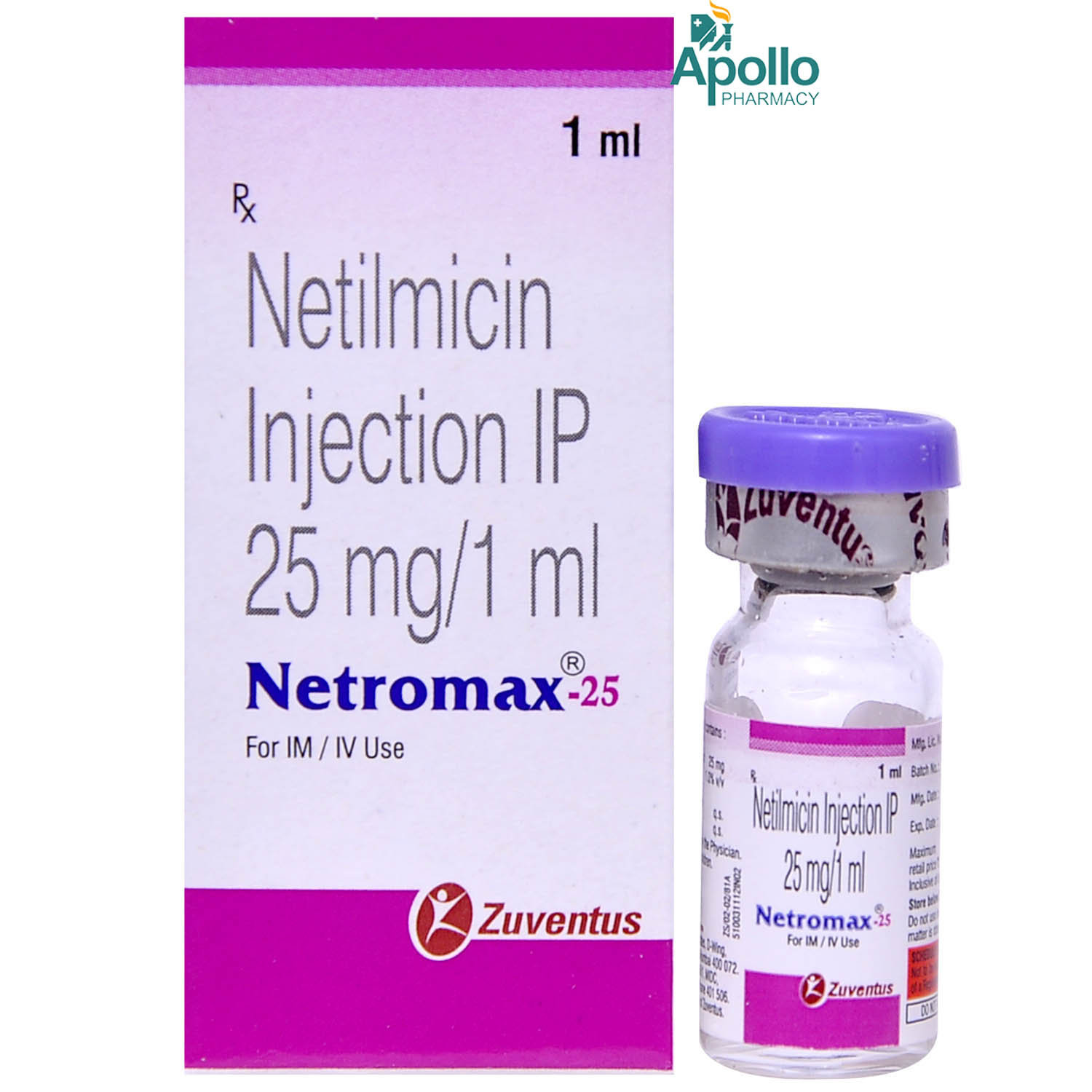NETROMAX 25MG INJECTION 1ML, Pack of 1 Injection NETROMAX 25MG INJECTION 1ML, Pack of 1 Injection