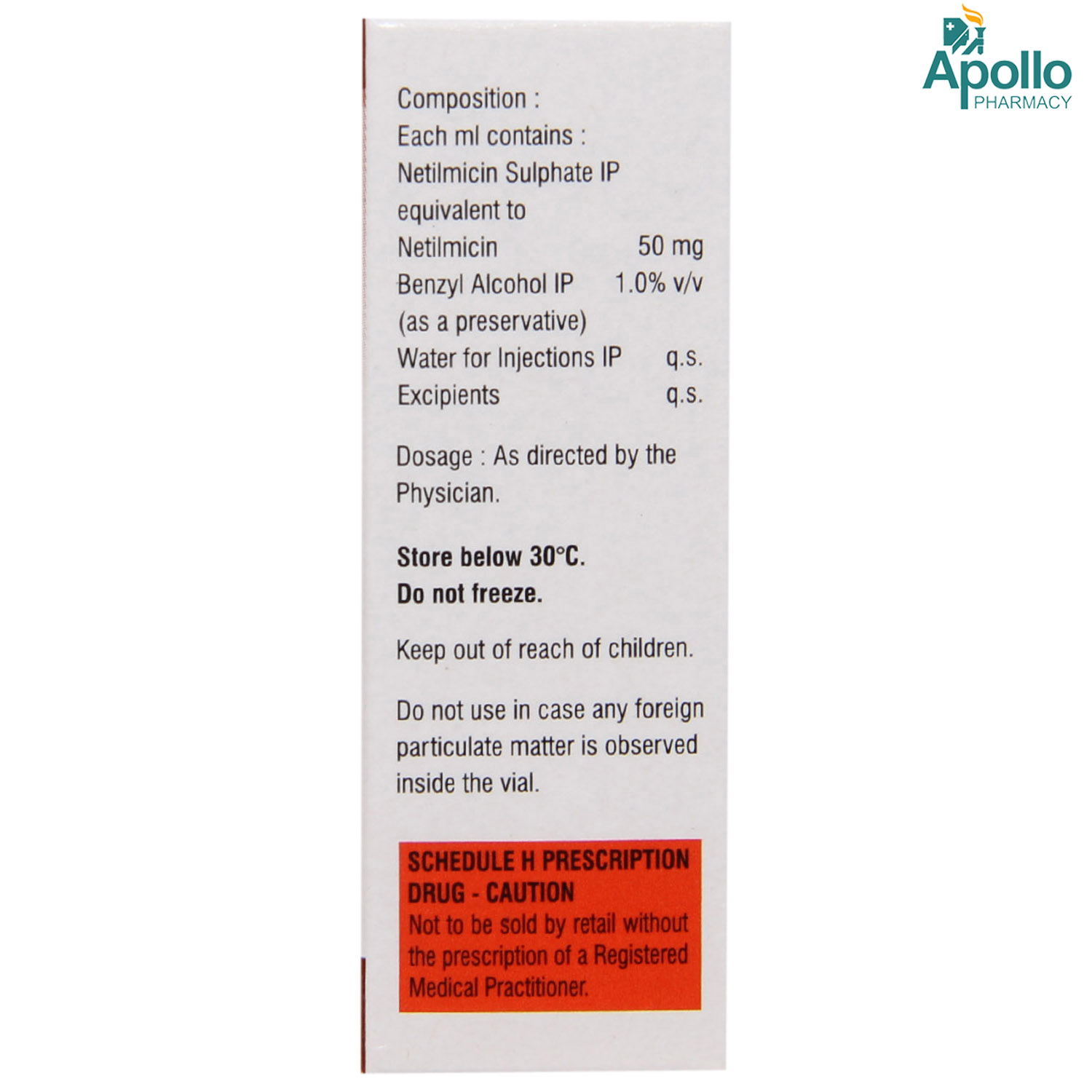 NETROMAX 50MG INJECTION 1ML, Pack of 1 INJECTION NETROMAX 50MG INJECTION 1ML, Pack of 1 INJECTION