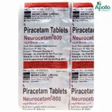 Neurocetam 800 Tablet 10's, Pack of 10 TABLETS