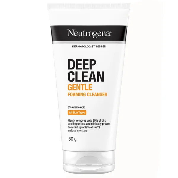 Neutrogena Deep Clean Facial Cleanser 50 ml | Deeply Cleanses | Improves Complexion | For Normal to Oily Skin, Pack of 1