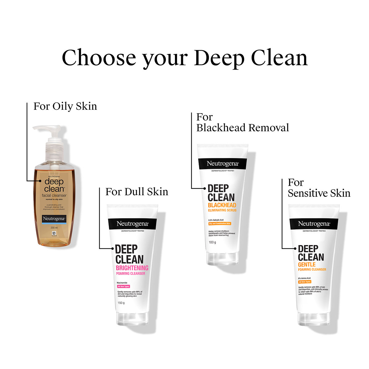 Neutrogena Deep Clean Facial Cleanser 50 ml | Deeply Cleanses | Improves Complexion | For Normal to Oily Skin, Pack of 1 Neutrogena Deep Clean Facial Cleanser 50 ml | Deeply Cleanses | Improves Complexion | For Normal to Oily Skin, Pack of 1