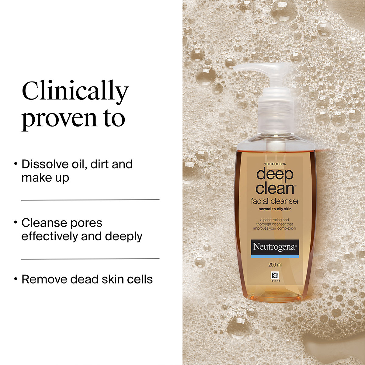 Neutrogena Deep Clean Facial Cleanser 200 ml | Deeply Cleanses | Improves Complexion | For Normal to Oily Skin, Pack of 1 Neutrogena Deep Clean Facial Cleanser 200 ml | Deeply Cleanses | Improves Complexion | For Normal to Oily Skin, Pack of 1