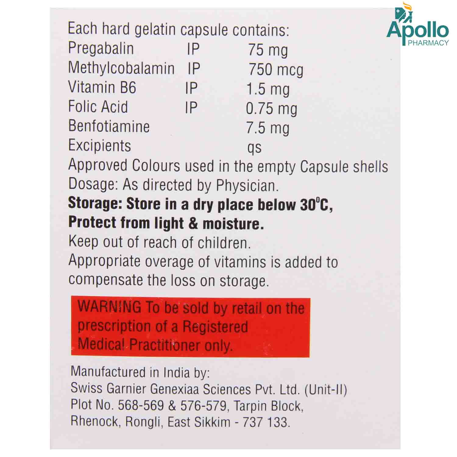 Neuromed PG Forte Capsule 10's, Pack of 10 CAPSULES Neuromed PG Forte Capsule 10's, Pack of 10 CAPSULES