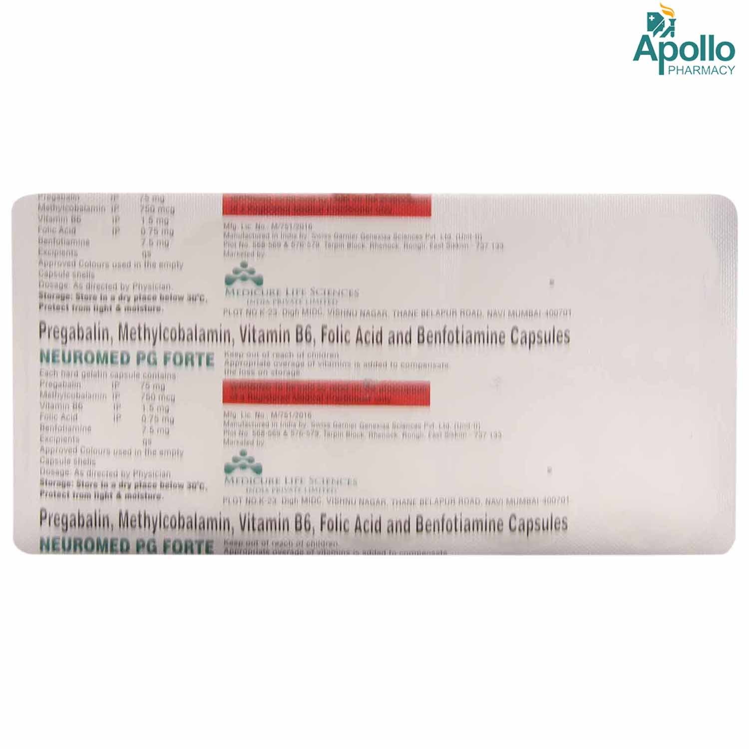 Neuromed PG Forte Capsule 10's, Pack of 10 CAPSULES Neuromed PG Forte Capsule 10's, Pack of 10 CAPSULES