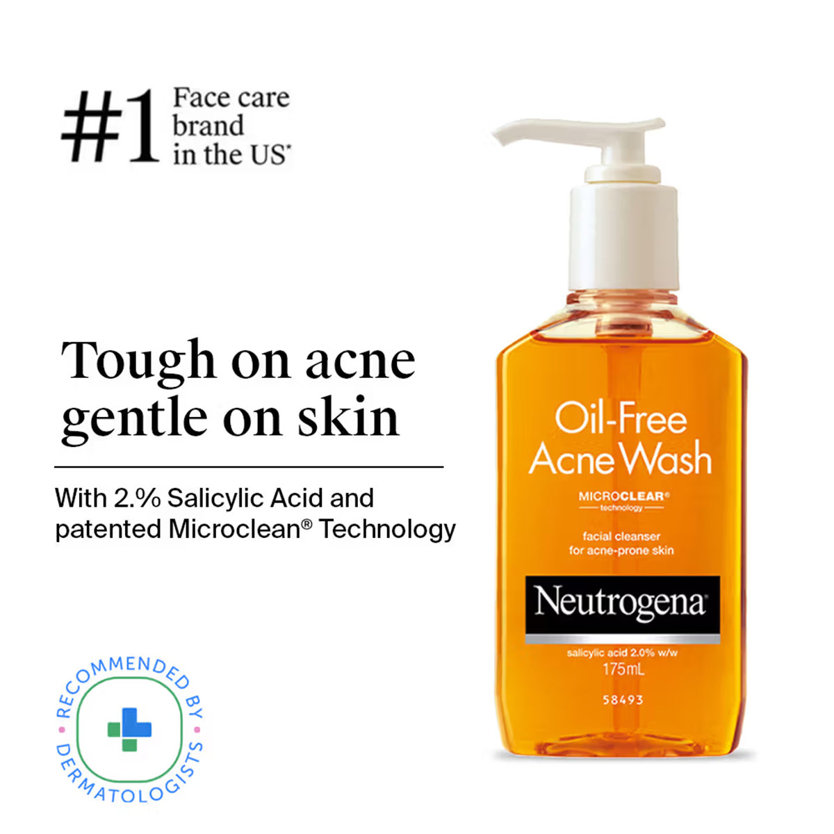 Neutrogena Oil Free Acne Wash Facial Cleanser 175 ml | Salicylic Acid | Provides Deep Cleansing | For Acne Prone Skin, Pack of 1 Neutrogena Oil Free Acne Wash Facial Cleanser 175 ml | Salicylic Acid | Provides Deep Cleansing | For Acne Prone Skin, Pack of 1