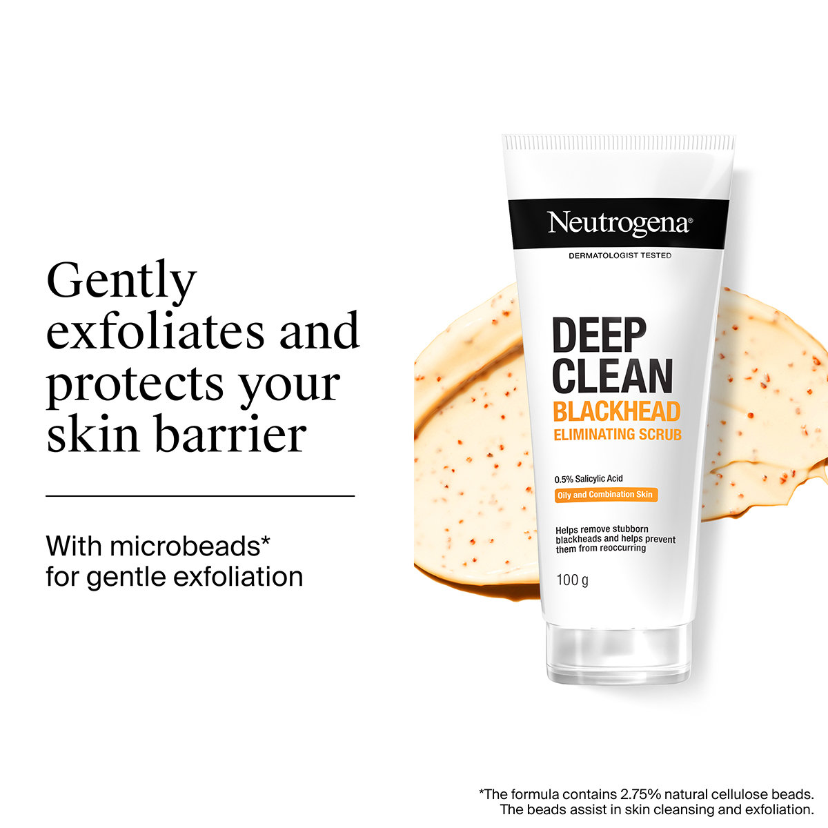 Neutrogena Deep Clean Blackhead Eliminating Daily Scrub 100 gm | Removes Blackheads | For Clear & Healthy Skin, Pack of 1 Neutrogena Deep Clean Blackhead Eliminating Daily Scrub 100 gm | Removes Blackheads | For Clear & Healthy Skin, Pack of 1