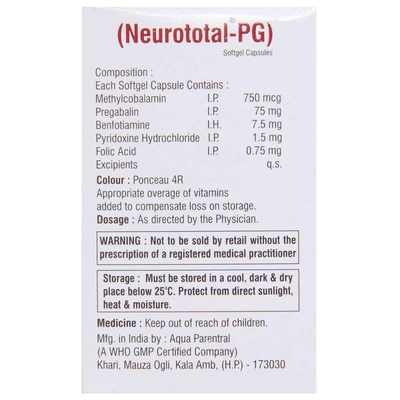 Neurototal PG Softgel Capsule 10's, Pack of 10 CapsuleS