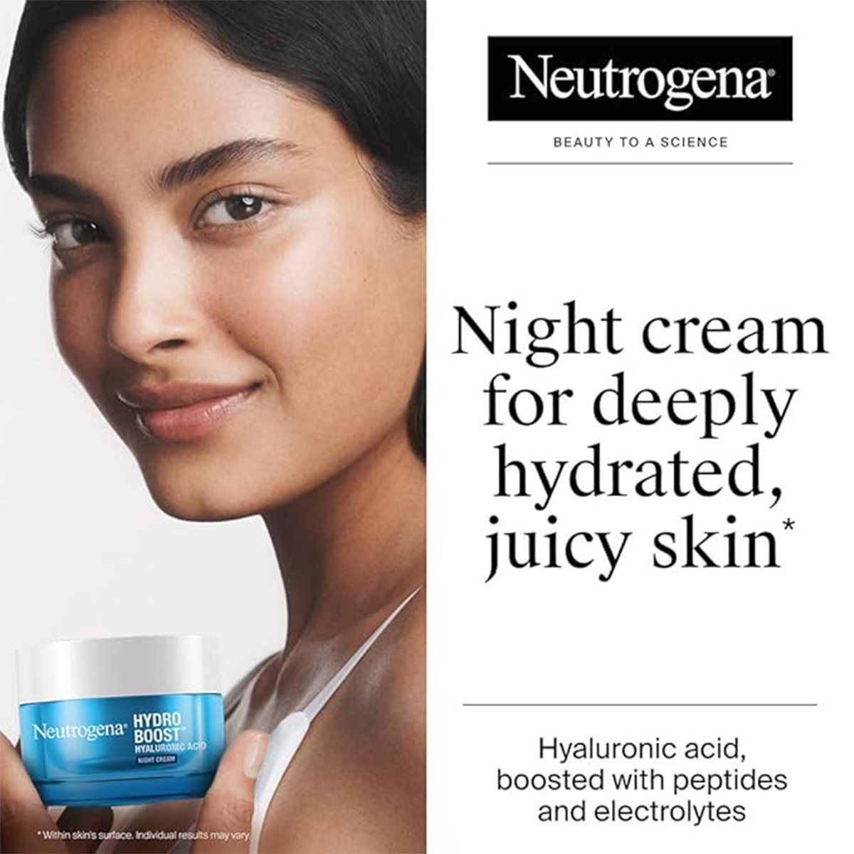 Neutrogena Hydro boost Hyaluronic Acid Night cream, 50 gm, Pack of 1 Neutrogena Hydro boost Hyaluronic Acid Night cream, 50 gm, Pack of 1
