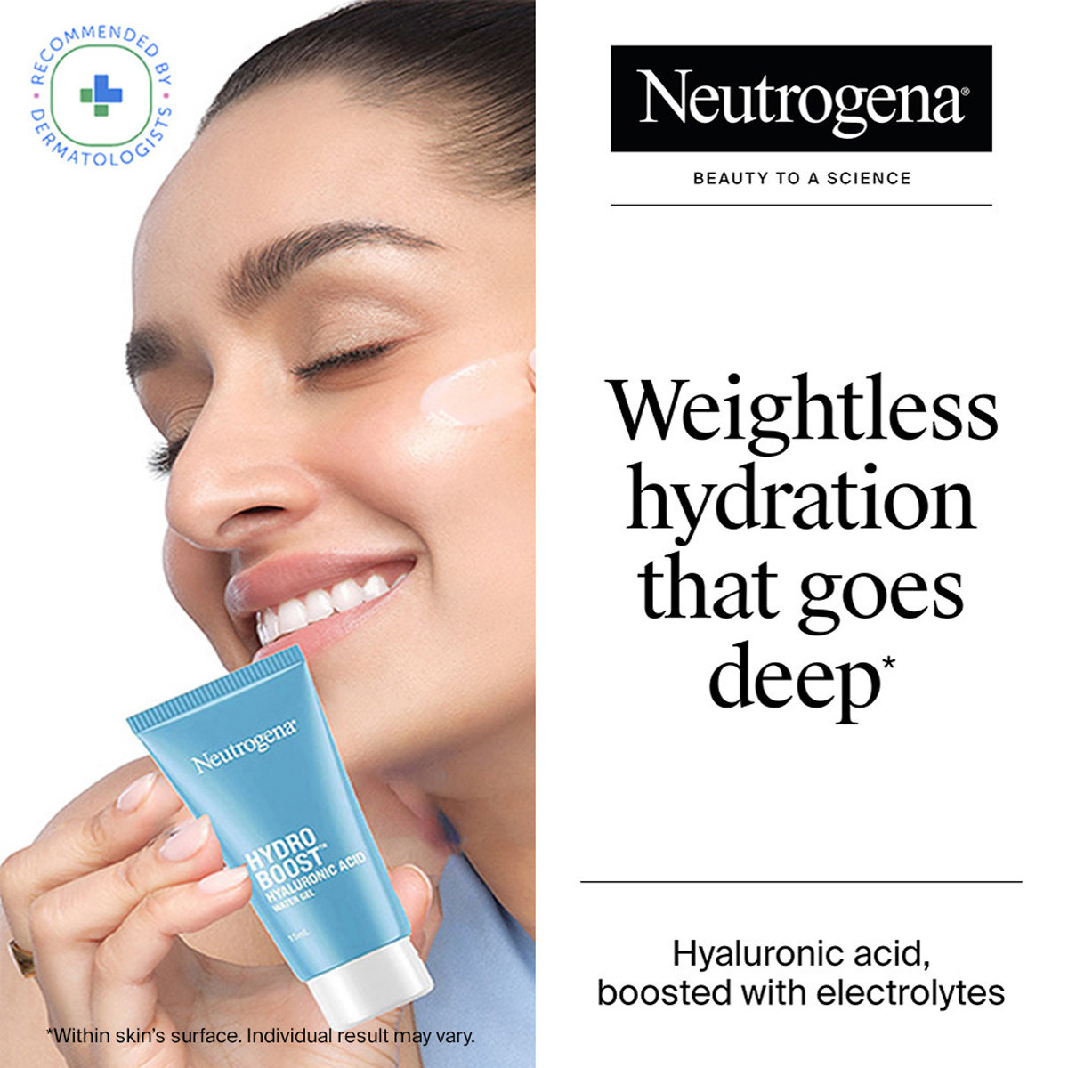 Neutrogena Hydro Boost Hyaluronic Acid Water Gel 15 ml | Hyaluronic Acid, Amino Acid & Electrolytes | 5X More Hydration For 72hrs | For Plumpy & Dewy Skin | For All Skin Type, Pack of 1 Neutrogena Hydro Boost Hyaluronic Acid Water Gel 15 ml | Hyaluronic Acid, Amino Acid & Electrolytes | 5X More Hydration For 72hrs | For Plumpy & Dewy Skin | For All Skin Type, Pack of 1