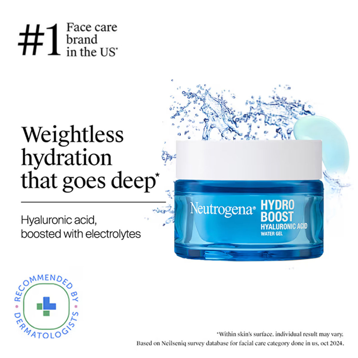 Neutrogena Hydro Boost Hyaluronic Acid Water Gel 50 ml | Hyaluronic Acid, Amino Acid & Electrolytes | 5X More Hydration For 72hrs | For Plumpy & Dewy Skin | For All Skin Type, Pack of 1 Neutrogena Hydro Boost Hyaluronic Acid Water Gel 50 ml | Hyaluronic Acid, Amino Acid & Electrolytes | 5X More Hydration For 72hrs | For Plumpy & Dewy Skin | For All Skin Type, Pack of 1