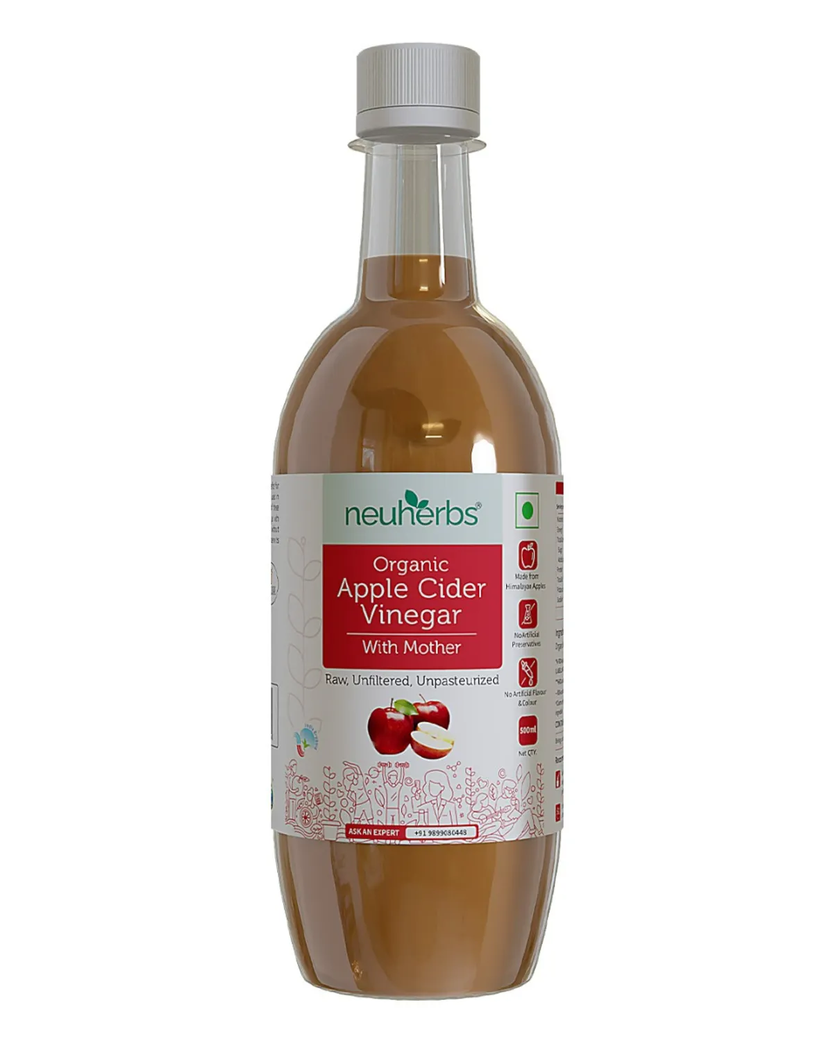 Buy Neuherbs Apple Cider Vinegar With Mother For Weight Management, 500ml |  Raw, Unfiltered, Unpasteurized | 19 Minutes Delivery | Apollo Pharmacy