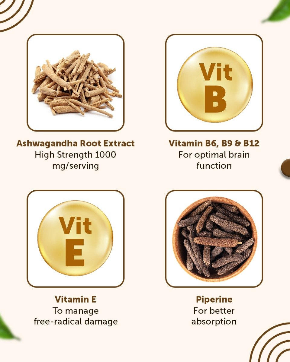 Neuherbs Ashwagandha 1000mg With B Vitamins, 60 Tablets | Boost Energy, Immunity & Strength, Pack of 1 Neuherbs Ashwagandha 1000mg With B Vitamins, 60 Tablets | Boost Energy, Immunity & Strength, Pack of 1