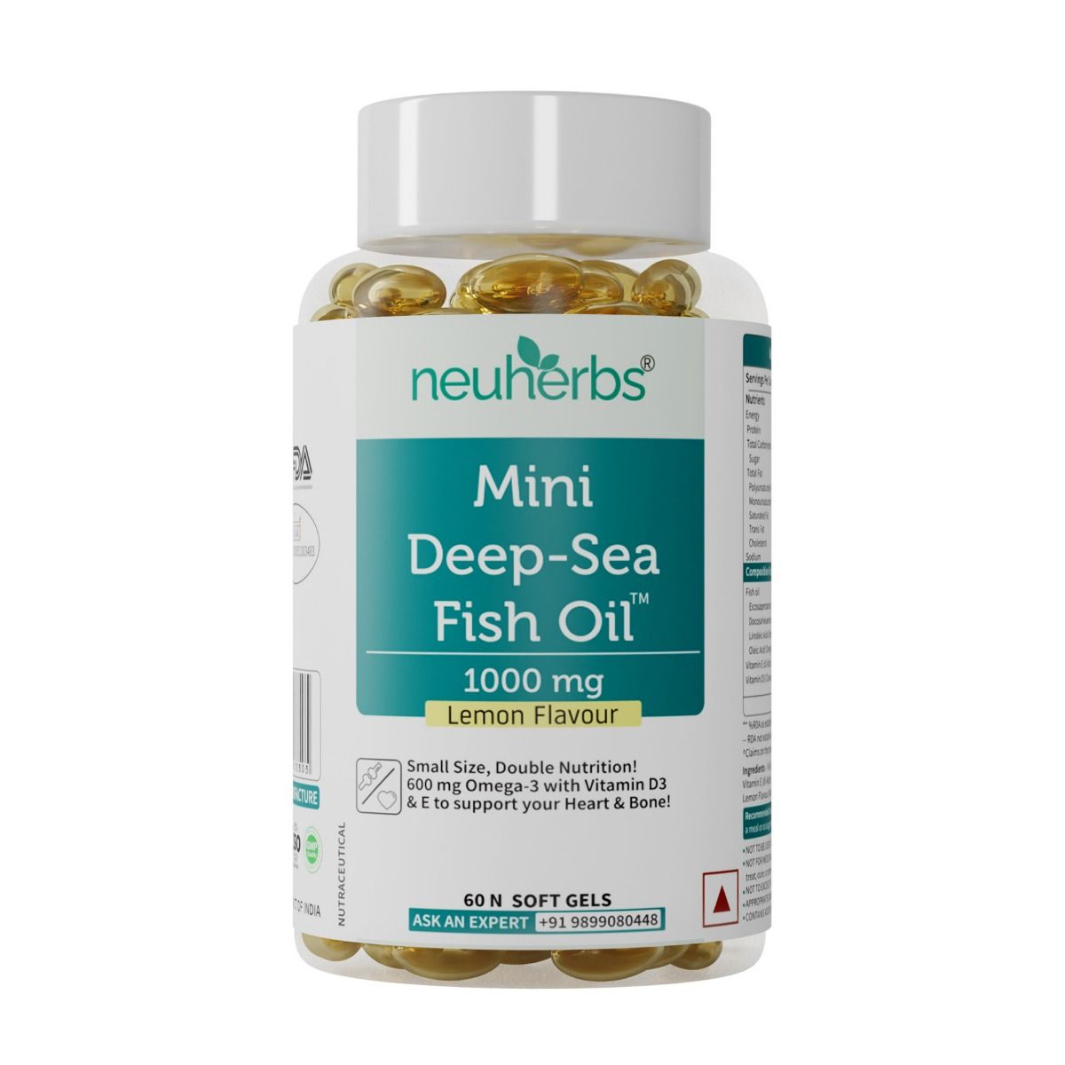 Neuherbs Mini Deep Sea Fish Oil 1000mg 60 Softgel Uses Benefits Price Apollo Pharmacy