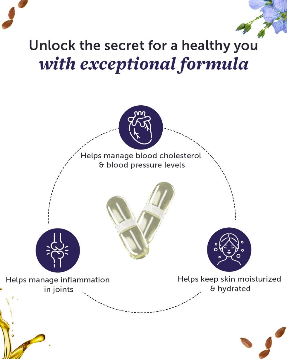 Neuherbs Flaxseed Oil Omega 3-6-9 1000mg With Vitamin D3 & E, 60 Capsules, Pack of 1 Neuherbs Flaxseed Oil Omega 3-6-9 1000mg With Vitamin D3 & E, 60 Capsules, Pack of 1