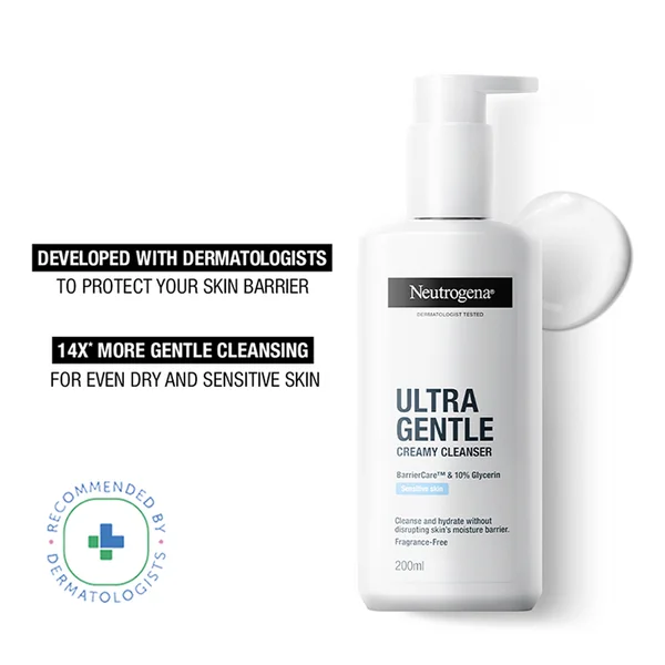 Neutrogena Ultra Gentle Creamy Cleanser, 200 ml, Pack of 1