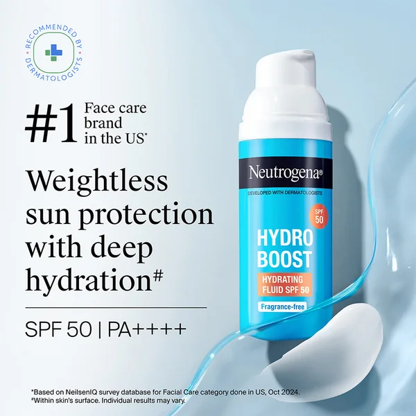 Neutrogena Hydroboost SPF 50 Hydrating Fluid Sunscreen, 50 ml