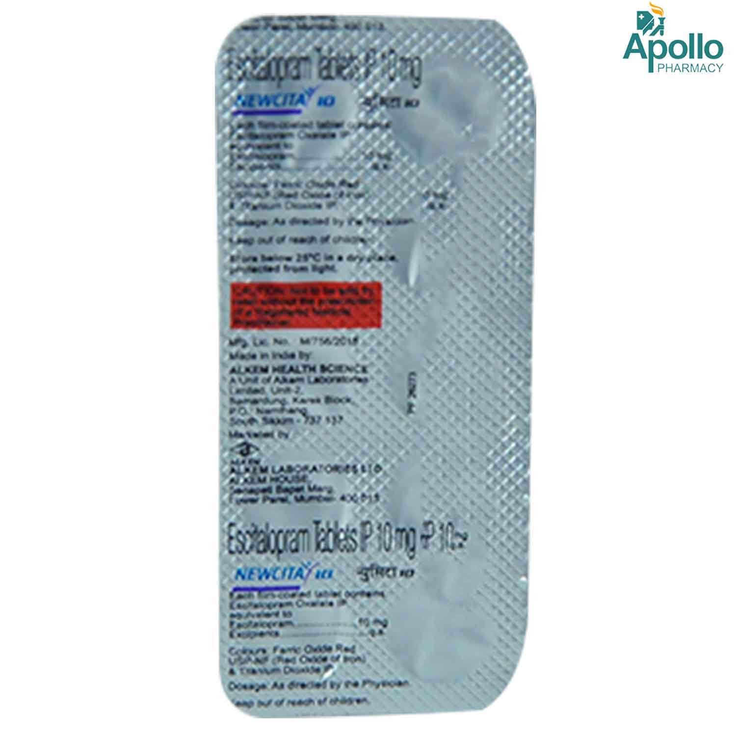 Newcita 10 Tablet 10's, Pack of 10 TABLETS Newcita 10 Tablet 10's, Pack of 10 TABLETS