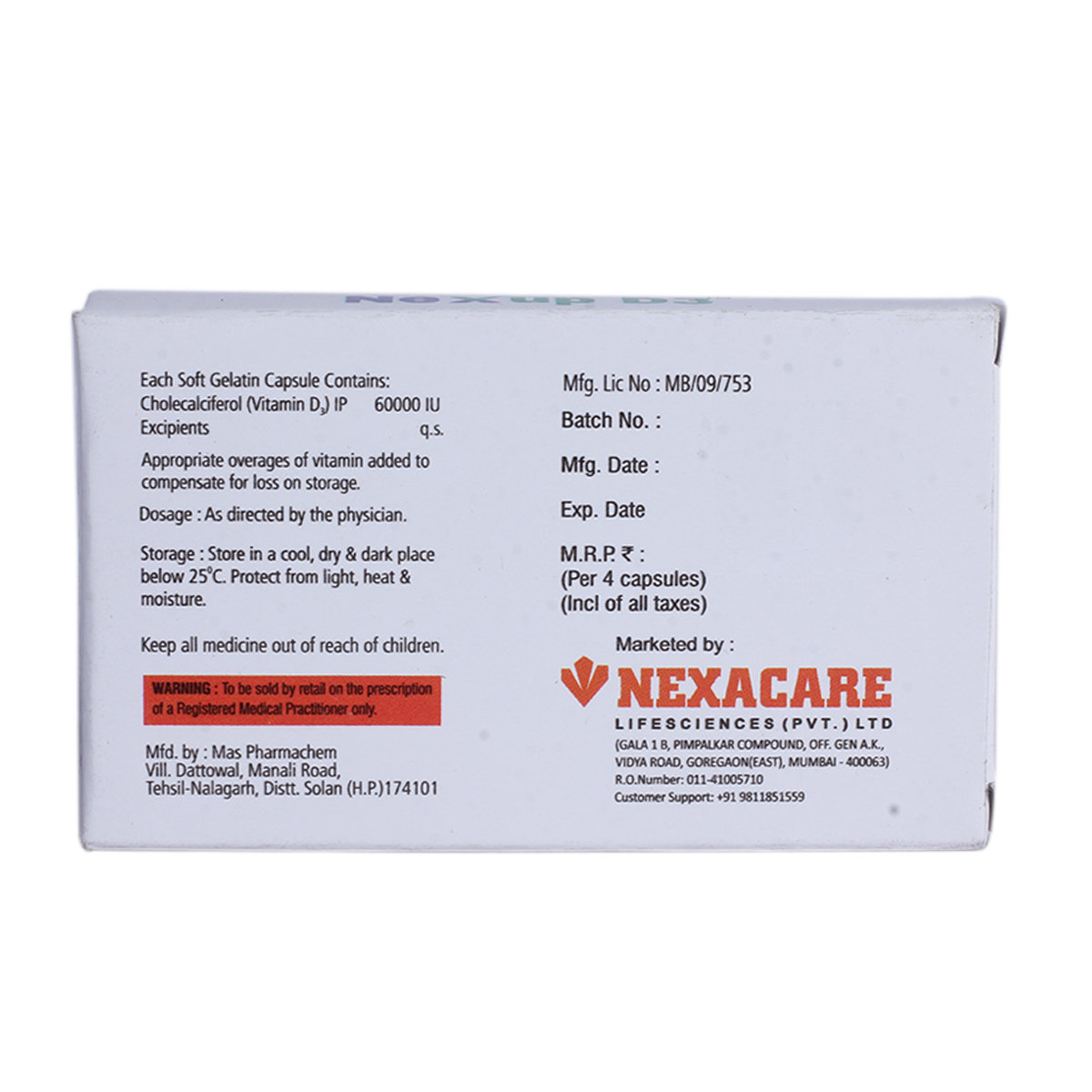 Nexup D3 60K Capsule 4's, Pack of 4 Nexup D3 60K Capsule 4's, Pack of 4