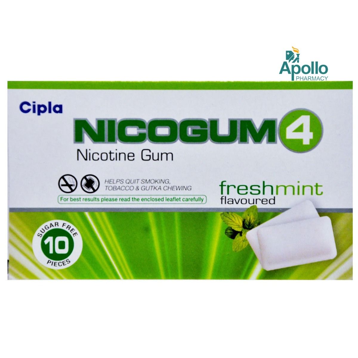 Nicogum 4 Nicotine Gum Sugar Free Fresh Mint Chewing Gums 10's Price, Uses, Side Effects