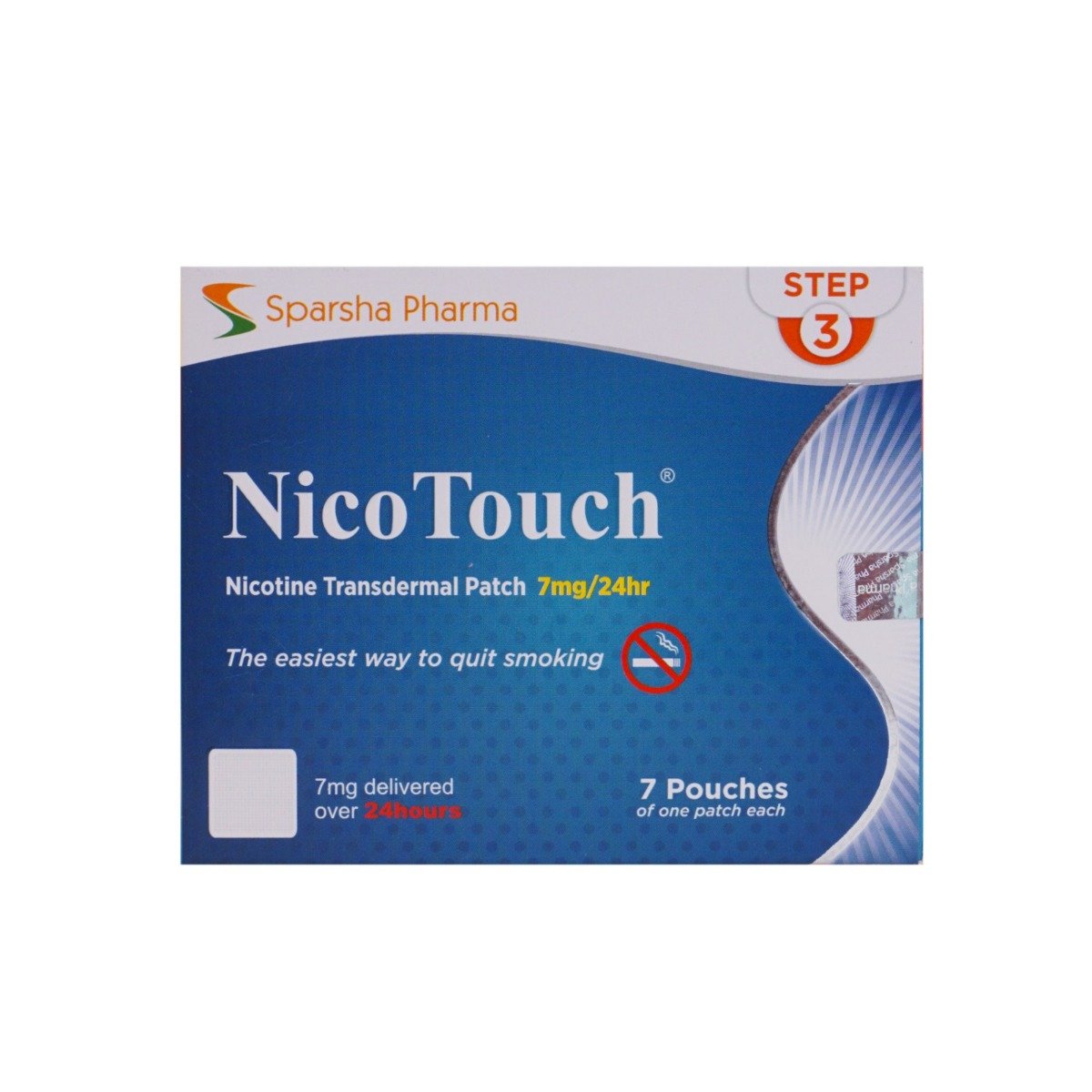 Nicotouch 7 mg/24 Hr Nicotine Transdermal Patch 7's, Pack of 7 PATCHESS Nicotouch 7 mg/24 Hr Nicotine Transdermal Patch 7's, Pack of 7 PATCHESS