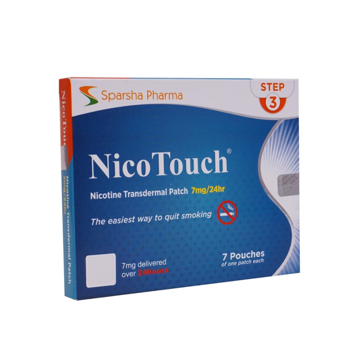 Nicotouch 7 mg/24 Hr Nicotine Transdermal Patch 7's, Pack of 7 PATCHESS Nicotouch 7 mg/24 Hr Nicotine Transdermal Patch 7's, Pack of 7 PATCHESS