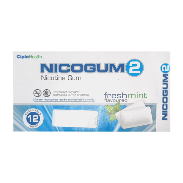 Nicogum 2 Nicotine Gum Freshmint Flavour, 12 Chewing Gums, Pack of 1 Nicogum 2 Nicotine Gum Freshmint Flavour, 12 Chewing Gums, Pack of 1