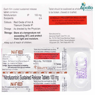 Nif 100mg Sr Tablet 10's, Pack of 10 TabletS