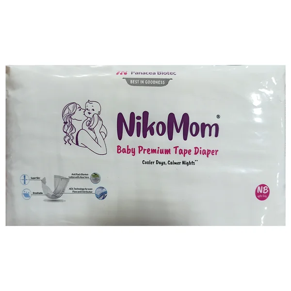 Nikomom Baby Premium Tape Diaper NB, 14 Count, Pack of 1