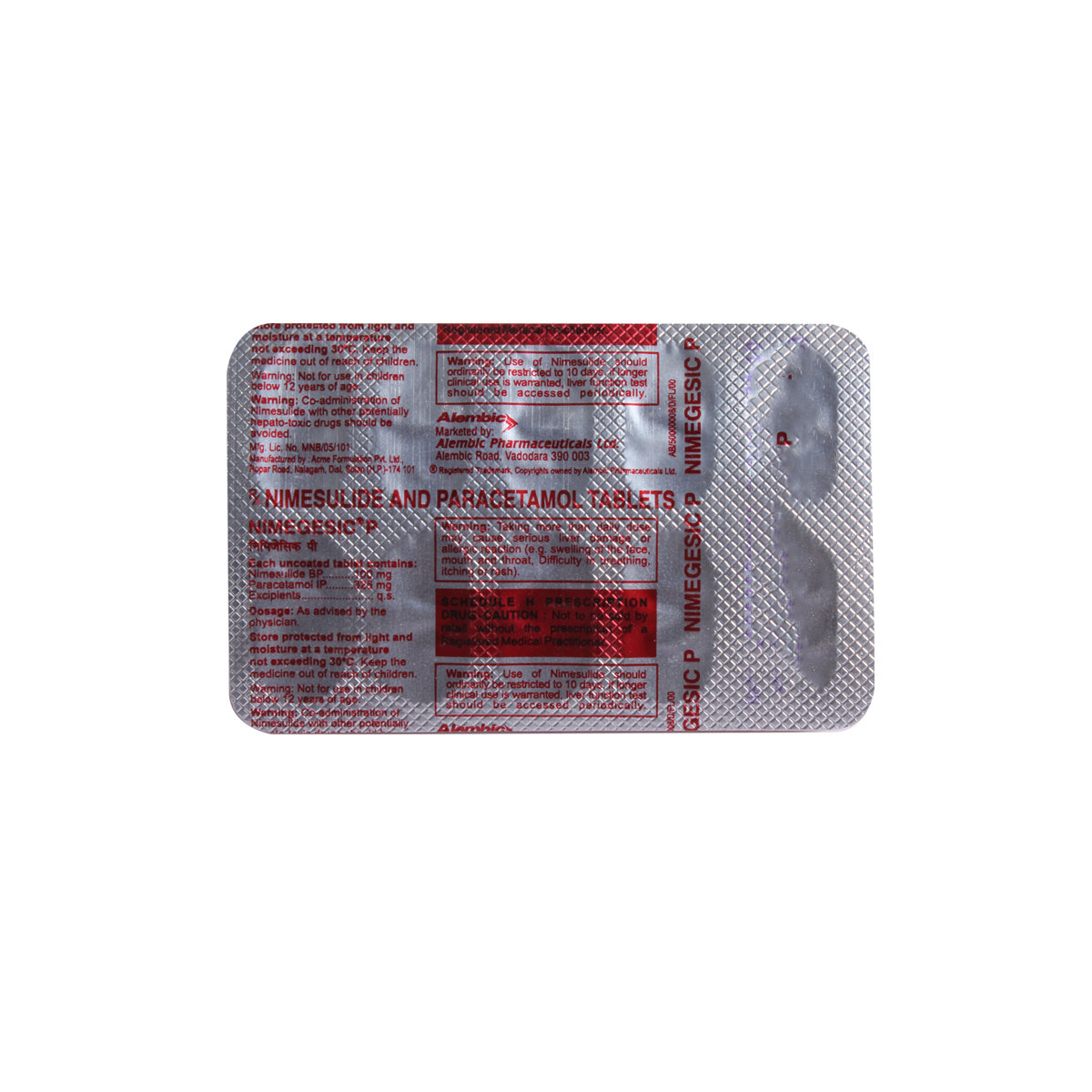 Nimegesic P Tablet 10's, Pack of 10 TabletS Nimegesic P Tablet 10's, Pack of 10 TabletS