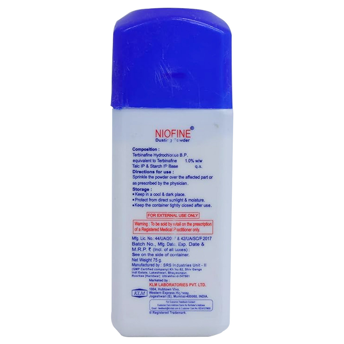 Niofine Dusting Powder 50 gm | Effective Relief Against various Fungal Infection | For All Skin Type, Pack of 1 POWDER Niofine Dusting Powder 50 gm | Effective Relief Against various Fungal Infection | For All Skin Type, Pack of 1 POWDER