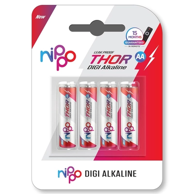 Nippo Thor Digi Alkaline AA Battery, 4 Count, Pack of 1