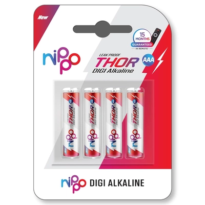 Nippo Thor Digi Alkaline AAA Battery, 4 Count, Pack of 1